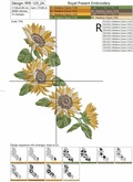 Set of Machine Embroidery Designs Sunflowers