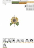 Set of Machine Embroidery Designs Sunflowers