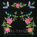 Set of Machine Embroidery Designs With Roses and Butterflies - 3 in 1