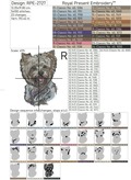 Short-haired Yorkie dog - 6 sizes