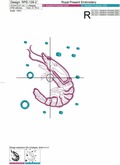 Shrimp Free Machine Embroidery Design - 3 sizes