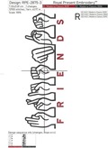 Sign Language Friends lettering machine embroidery design - 7 sizes
