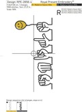 Sign Language Smile lettering machine embroidery design - 9 sizes