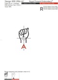 Sign Language letter A machine embroidery design - 3 sizes
