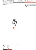 Sign Language letter E machine embroidery design - 3 sizes