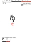 Sign Language letter E machine embroidery design - 3 sizes