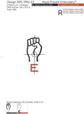 Sign Language letter E machine embroidery design - 3 sizes