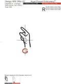 Sign Language letter G machine embroidery design - 3 sizes