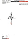 Sign Language letter L machine embroidery design - 3 sizes