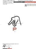 Sign Language letter P machine embroidery design - 3 sizes