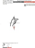 Sign Language letter T machine embroidery design - 3 sizes
