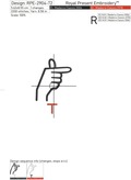 Sign Language letter T machine embroidery design - 3 sizes
