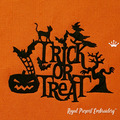 Silhouette Trick or Treat Machine Embroidery Design - 3 sizes