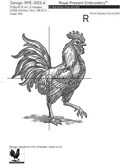 Single Color Rooster Machine Embroidery Design - 8 sizes