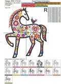 Slovak folk Horse Appliqué Embroidery Design - 3 sizes
