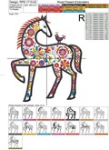 Slovak folk Horse Appliqué Embroidery Design - 3 sizes