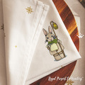 Small Bunny with Flashlight Christmas machine embroidery design - 4 sizes