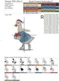 Small Goose on skates Christmas Machine Embroidery Design - 3 sizes