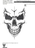 Smiling skull Machine Embroidery Design - 6 sizes