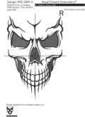 Smiling skull Machine Embroidery Design - 6 sizes