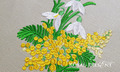 Snowdrops and Mimosa Machine Embroidery Design - 3 sizes