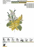 Snowdrops and Mimosa Machine Embroidery Design - 3 sizes