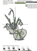 Snowdrops in egg Machine Embroidery Design - 2 sizes