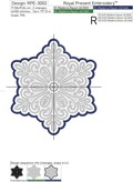 Snowflake Like Battenberg lace table placemat ITH machine embroidery design - 4 sizes