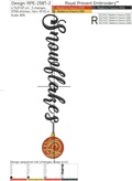 Snowflakes inscription with Christmas tree toy machine embroidery design - 3 sizes