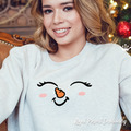 Snowman Face Smile Machine Embroidery Design - 5 sizes