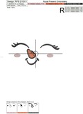 Snowman Face Smile Machine Embroidery Design - 5 sizes