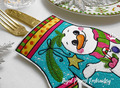 Snowman Mitten for Cutlery Machine Embroidery Design - 2 sizes