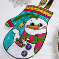 Snowman Mitten for Cutlery Machine Embroidery Design - 2 sizes