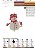 Snowman with a bell Machine embroidery design - 6 sizes