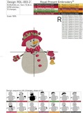 Snowman with a bell Machine embroidery design - 6 sizes