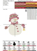 Snowman with a bell Machine embroidery design - 6 sizes