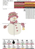 Snowman with a bell Machine embroidery design - 6 sizes