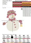 Snowman with a bell Machine embroidery design - 6 sizes