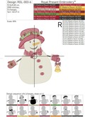 Snowman with a bell Machine embroidery design - 6 sizes