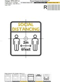 Social Distancing Applique Free Machine Embroidery design - 6 sizes
