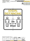 Social Distancing Applique Free Machine Embroidery design - 6 sizes