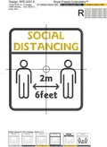 Social Distancing Applique Free Machine Embroidery design - 6 sizes