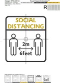 Social Distancing Applique Free Machine Embroidery design - 6 sizes