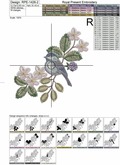 Sparrow Machine Embroidery Design - 2 sizes