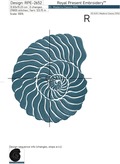 Spiral SeaShell Nautilus Machine Embroidery Design - 5 sizes