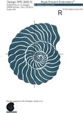 Spiral SeaShell Nautilus Machine Embroidery Design - 5 sizes