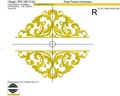 Split monogram ornamental Baroque embroidery design - 5 sizes