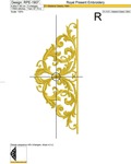 Split monogram ornamental Baroque embroidery design - 5 sizes