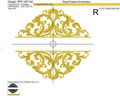 Split monogram ornamental Baroque embroidery design - 5 sizes