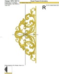 Split monogram ornamental Baroque embroidery design - 5 sizes